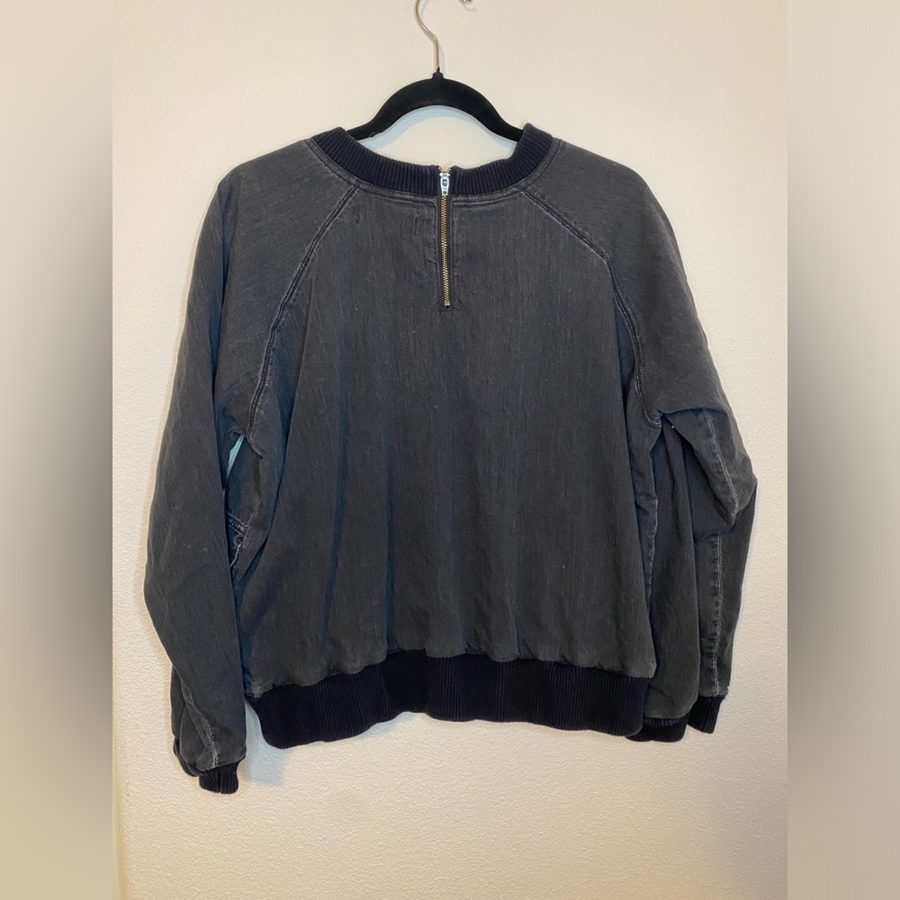 Madewell Washed Black Crewneck Pullover